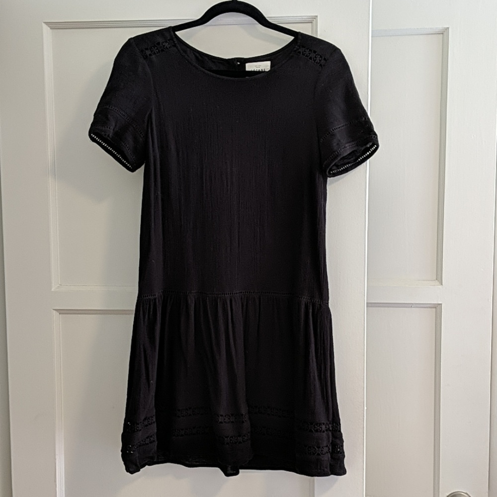 Sézane cotton black short dress 38
